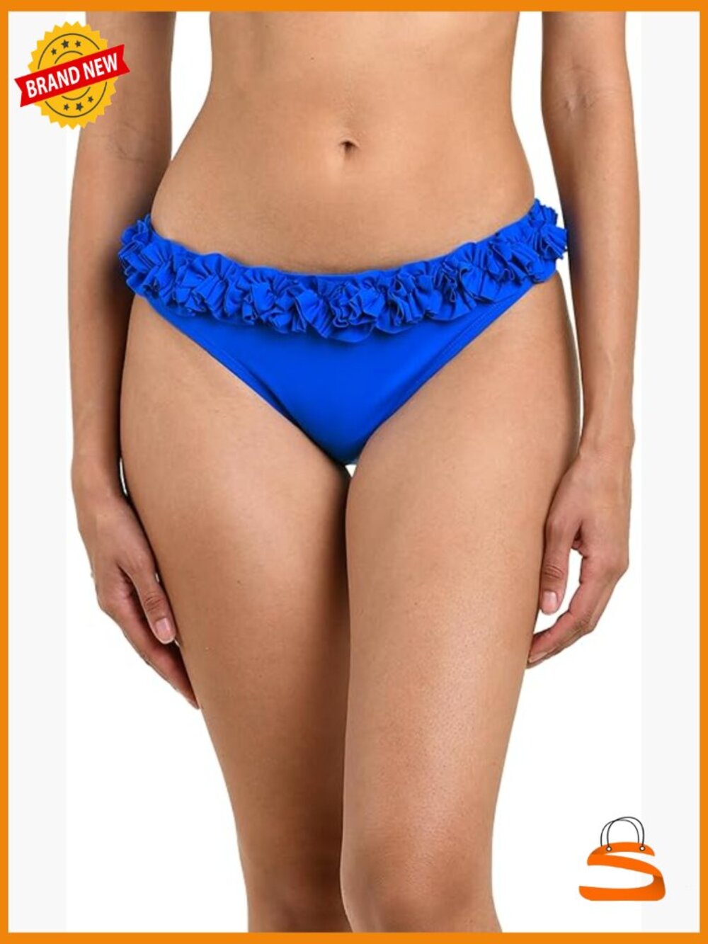 Ruffled Hipster Swimsuit Bottom, Size 6, Nylon Blend, Hand Wash Only